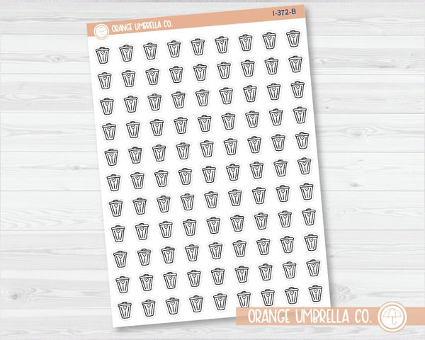 Trash Can Doodle Icon Planner Stickers | I-372-B