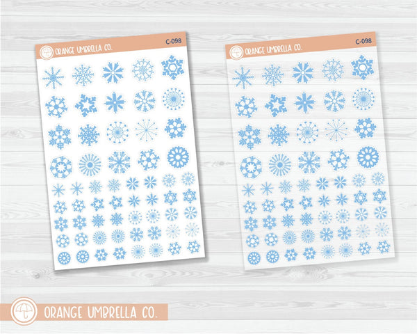 Snowflakes - Blue Icon Planner Stickers | C-098