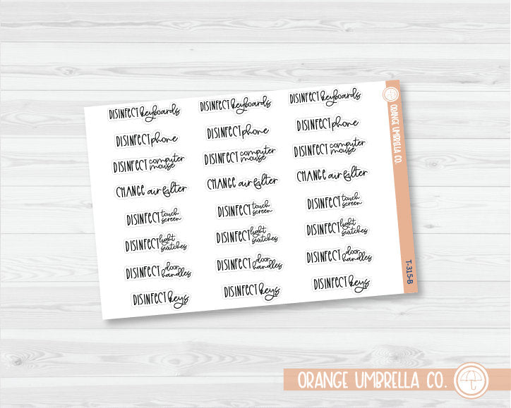 Monthly Chore Reminders Script Planner Stickers | FC12 | T-315-B