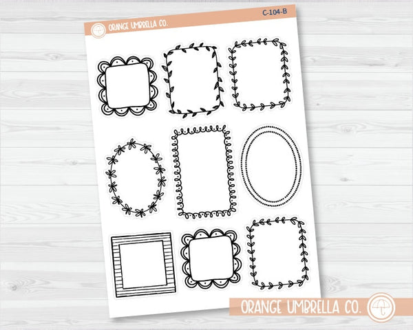 CLEARANCE | Decorative Box Border Frames Planner Stickers | C-104-B