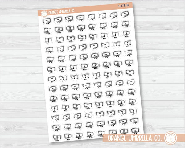 Computer Monitor Doodle Icon Planner Stickers | I-375-B