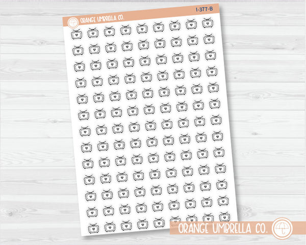 Television Doodle Icon Planner Stickers | I-377-B
