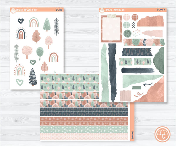 Tranquil Trees Kit Deco Planner Stickers | D-206