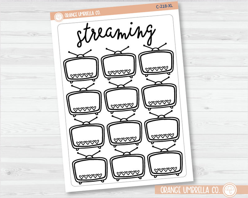 Streaming Tracker Full Page A5 & XL Size Deco Planner Stickers | C-218