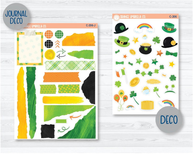 St. Patrick's Day Deco Planner Stickers | C-206