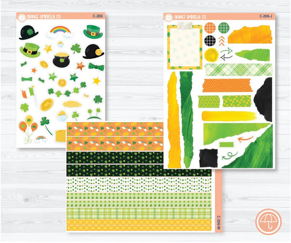 CLEARANCE | St. Patrick's Day Deco Planner Stickers | C-206