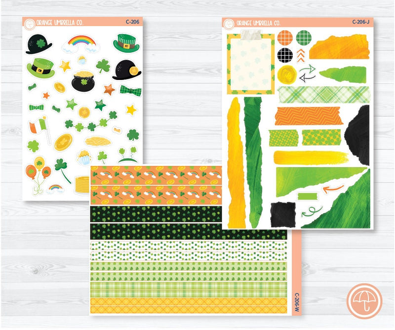 St. Patrick's Day Deco Planner Stickers | C-206