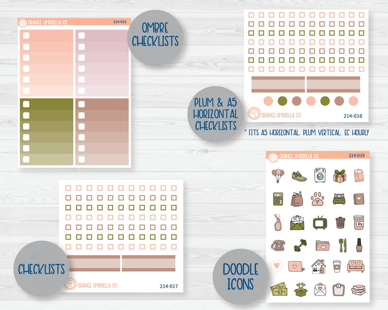 Weekly Add-On Planner Kit Stickers | Rosy 214-011