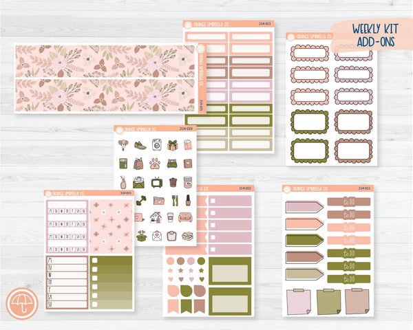 CLEARANCE | Weekly Add-On Planner Kit Stickers | Rosy 214-011