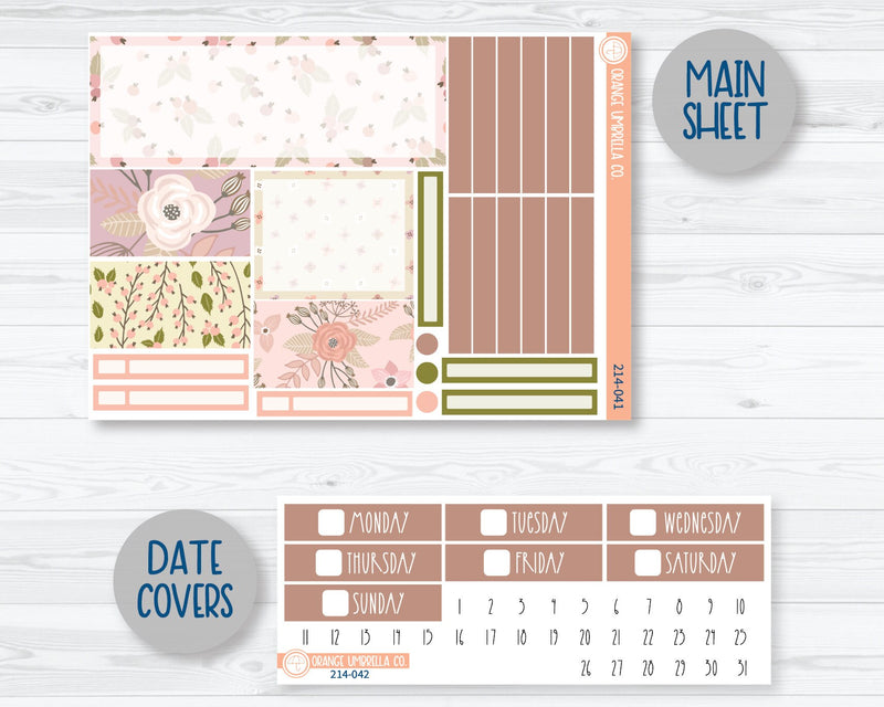 CLEARANCE | Plum Vertical Priorities Planner Kit Stickers | Rosy 214-041