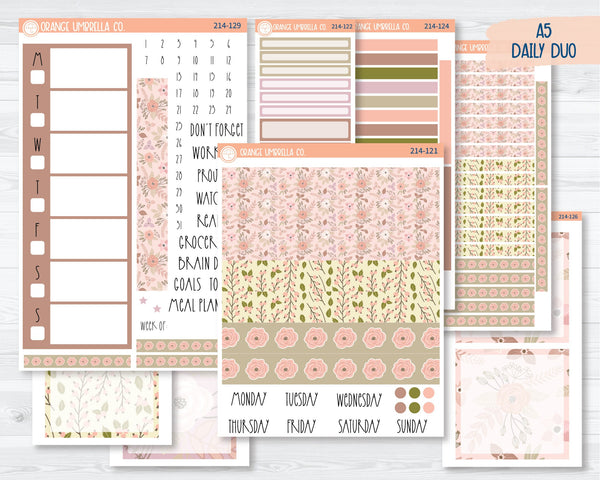 CLEARANCE | A5 Daily Duo Planner Kit Stickers | Rosy 214-121