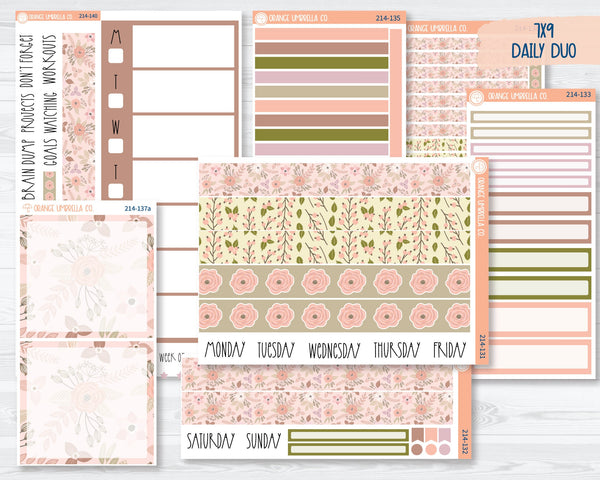 7x9 Daily Duo Planner Kit Stickers | Rosey 214-131