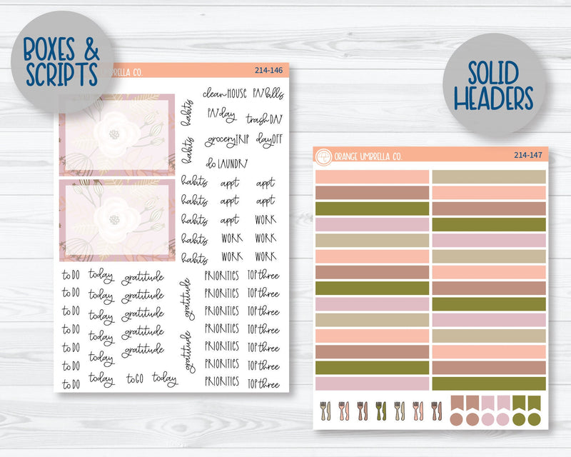CLEARANCE | A5 Plum Daily Planner Kit Stickers | Rosy 214-141