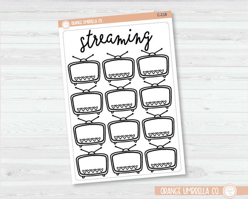 Streaming Tracker Full Page A5 & XL Size Deco Planner Stickers | C-218