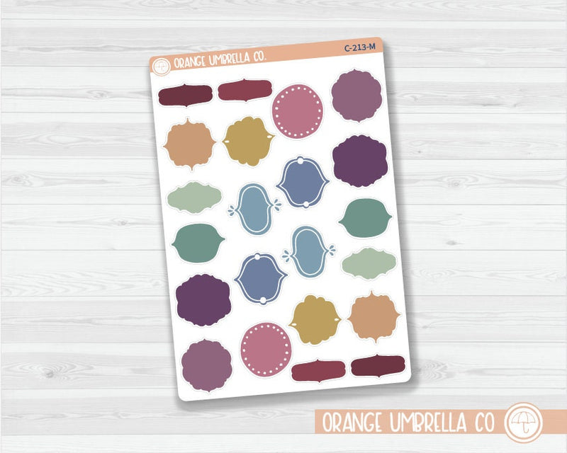 CLEARANCE | Solid Color Decorative Boxes/Frames Planner Stickers | C-213