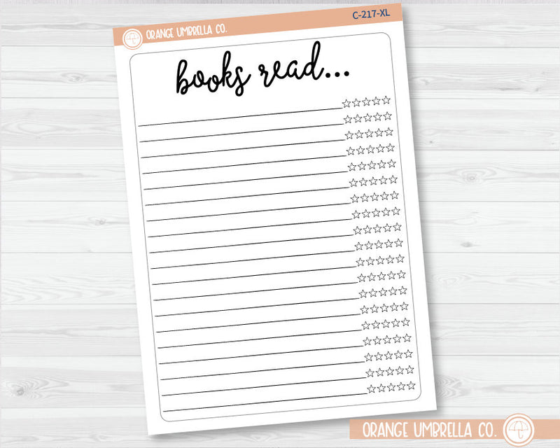 Books Read W/Rating Full Page Deco Planner Stickers | C-217