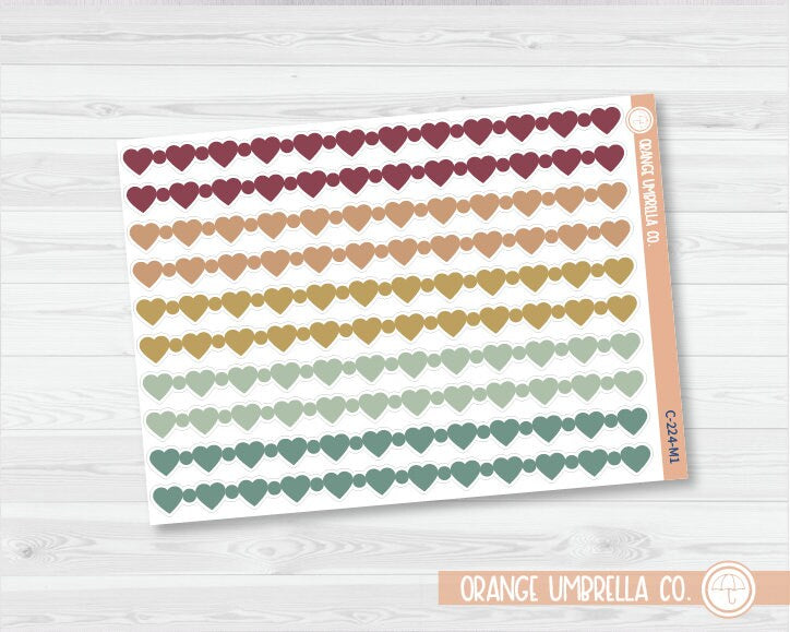 CLEARANCE | Heart and Circle Shape Washi Strips Planner Stickers | C-224