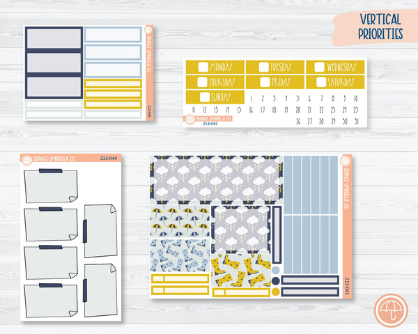 CLEARANCE | Plum Vertical Priorities Planner Kit Stickers | Puddle Jumping 213-041