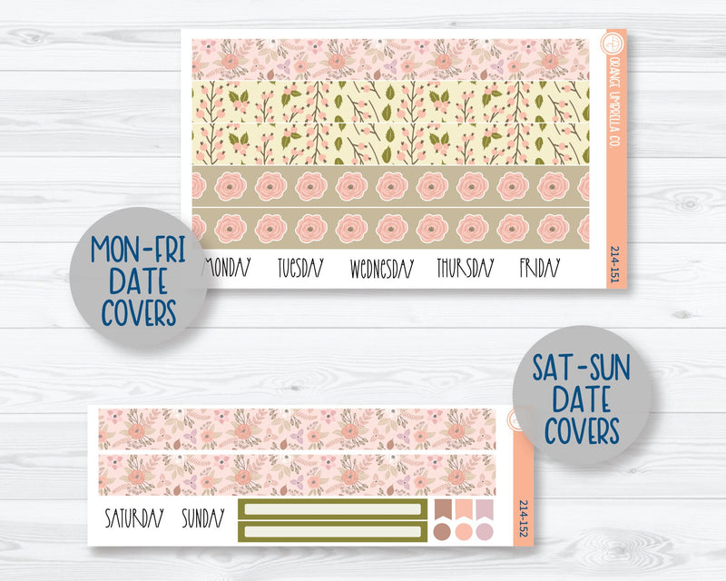 CLEARANCE | 7x9 Plum Daily Planner Kit Stickers | Rosy 214-151