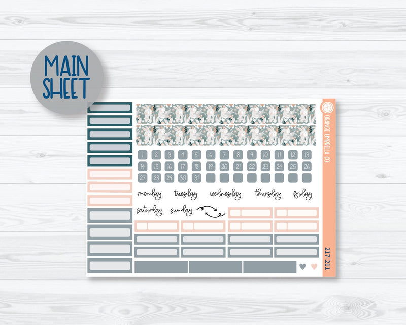 CLEARANCE | A5 Plum Monthly Planner Kit Stickers | Easter Garden 217-211