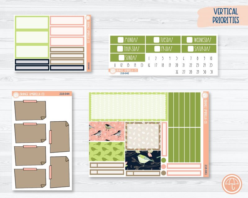 CLEARANCE | Plum Vertical Priorities Planner Kit Stickers | Spring Song 218-041