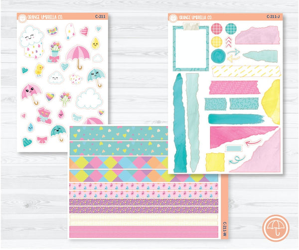 CLEARANCE | Rainy Spring Deco Planner Stickers | C-211