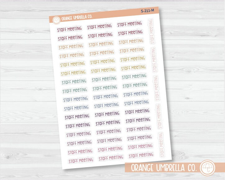 Staff Meeting Script Planner Stickers and Labels | F3 | S-211 / 903-052