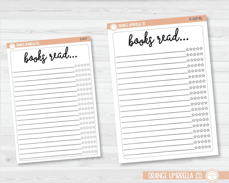 Books Read W/Rating Full Page Deco Planner Stickers | C-217