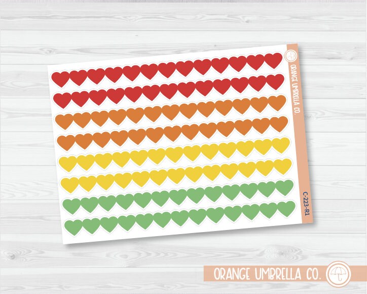 CLEARANCE | Heart Shape Washi Strips Planner Stickers | C-223