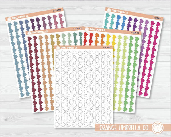 CLEARANCE | Heart and Circle Shape Washi Strips Planner Stickers | C-224