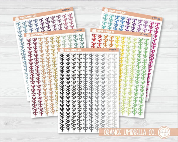 CLEARANCE | Leaf vine Double Rounded Washi Strips Planner Stickers | C-236