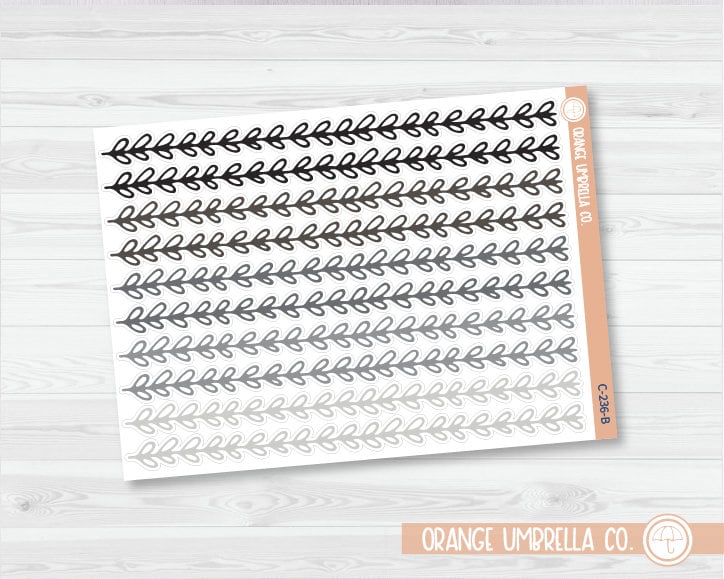 CLEARANCE | Leaf vine Double Rounded Washi Strips Planner Stickers | C-236