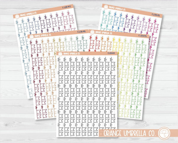 CLEARANCE | Banner with Bows Vine Washi Strips Planner Stickers | C-238