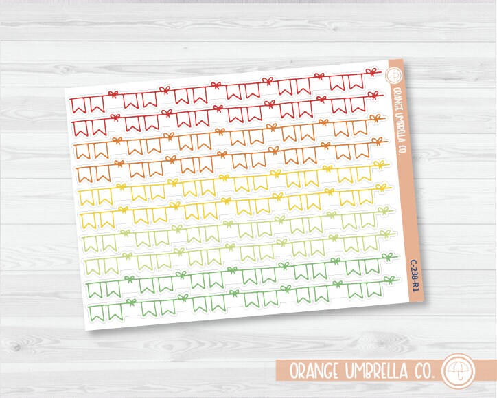 CLEARANCE | Banner with Bows Vine Washi Strips Planner Stickers | C-238