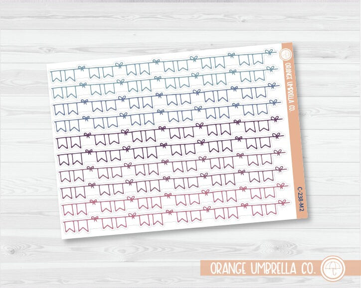 CLEARANCE | Banner with Bows Vine Washi Strips Planner Stickers | C-238