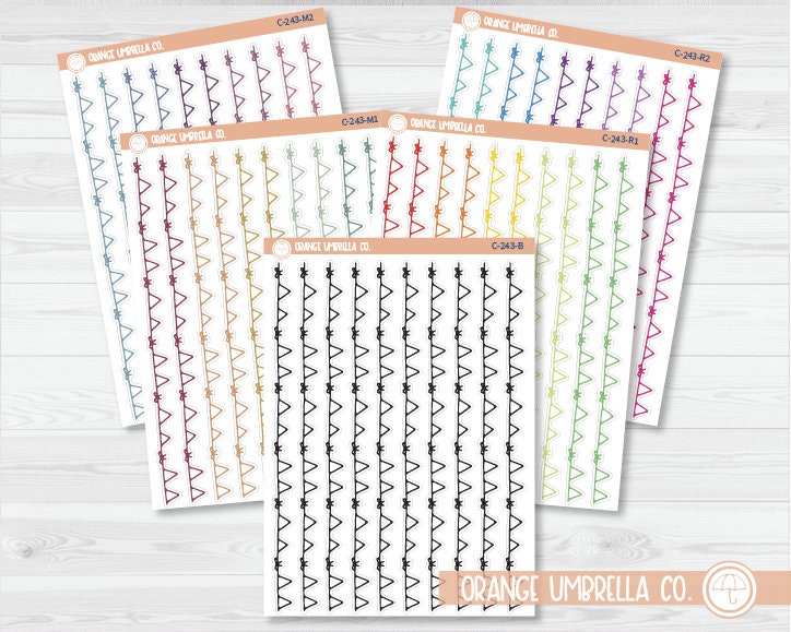 CLEARANCE | Pennant Banner with Bows Washi Strips Planner Stickers | C-243