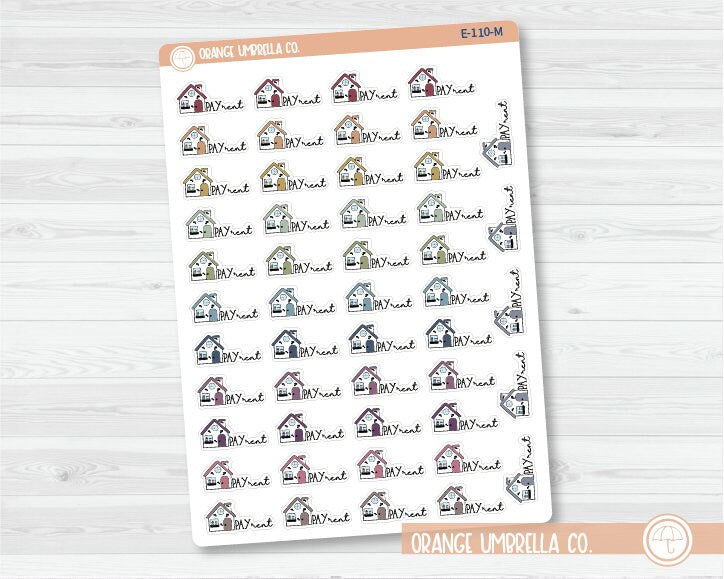 Pay Rent Icon Script Planner Stickers and Labels | FC11 | E-110