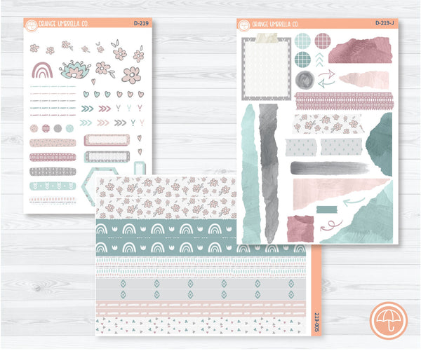 Boho Pastel Kit Deco Planner Stickers | D-219