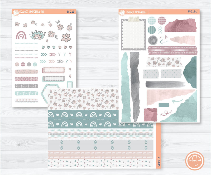 Boho Pastel Kit Deco Planner Stickers | D-219