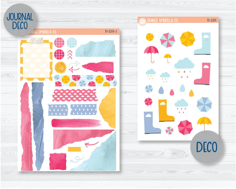 Umbrella Parade Kit Deco Planner Stickers | D-220