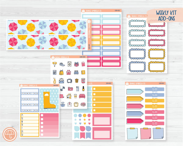 CLEARANCE | Weekly Add-On Planner Kit Stickers | Umbrella Parade 220-011