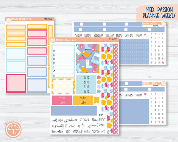 7x9 Passion Weekly Planner Kit Stickers | Umbrella Parade 220-061