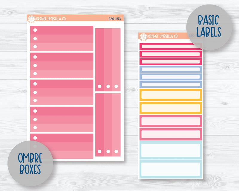 CLEARANCE | 7x9 Plum Daily Planner Kit Stickers | Umbrella Parade 220-151