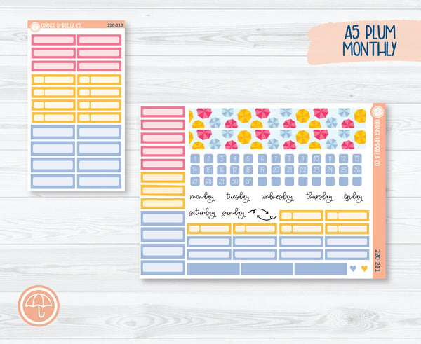 A5 Plum Monthly Planner Kit Stickers | Umbrella Parade 220-211