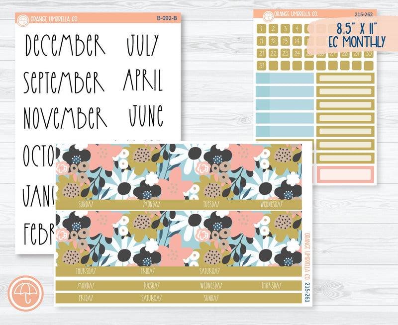 CLEARANCE | 8.5 ECLP Monthly Planner Kit Stickers | Pick Me 215-261