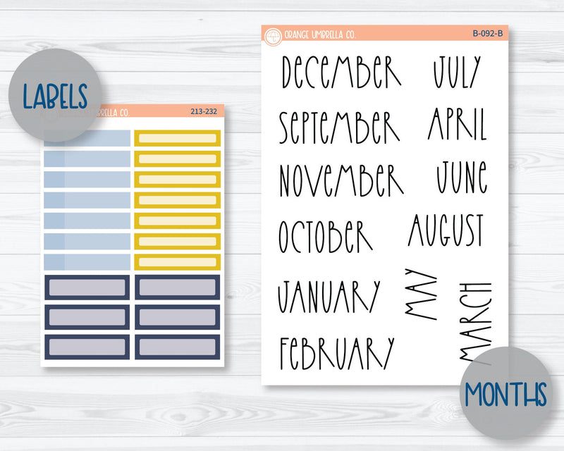 CLEARANCE | 8.5x11 Plum Monthly Planner Kit Stickers | Puddle Jumping 213-231