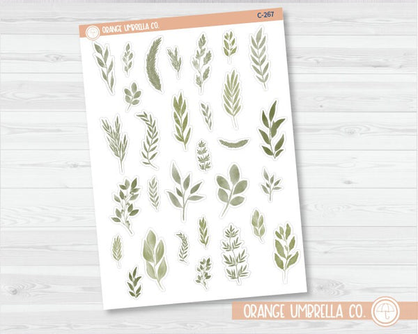 CLEARANCE | Green Leaf Deco Planner Stickers | C-267