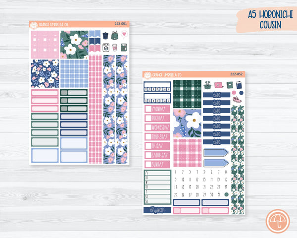 CLEARANCE | Hobonichi Cousin Planner Kit Stickers | Spring Gingham 222-051