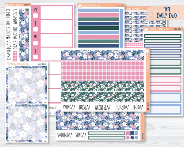 7x9 Daily Duo Planner Kit Stickers | Spring Gingham 222-131
