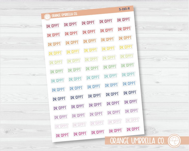 Dr. Appt Script Planner Stickers and Labels | F3  |  S-193